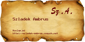 Szladek Ambrus névjegykártya